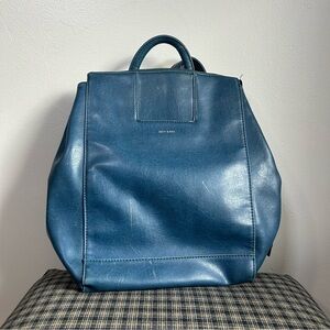 MATT &‎ NAT Blue Faux Leather Convertible Backpack Handbag